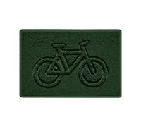 Nicoman Bike Embossed Shape Door Mat Dirt-Trapper Jet-Washable Doormat-(Use Indoor or Sheltered Outdoor)- (60x40cm/23.6x15.7inches, Small) Green