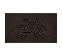 Nicoman Bike Embossed Shape Door Mat Dirt-Trapper Washable Barrier Doormat-(Use Indoor or Sheltered Outdoor)-(75x44cm/29.5x17.3inches,Medium) Brown