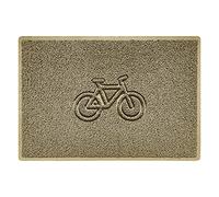Nicoman Bike Embossed Shape Door Mat Dirt-Trapper Washable Barrier Doormat-(Use Indoor or Sheltered Outdoor)-(90x60cm/3x2ft,Large) Beige