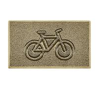 Nicoman Bike Embossed Shape Door Mat Dirt-Trapper Washable Barrier Doormat-(Use Indoor or Sheltered Outdoor)-(75x44cm/29.5x17.3inches,Medium) Beige
