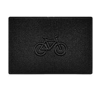 Nicoman Bike Embossed Shape Door Mat Dirt-Trapper Washable Barrier Doormat-(Use Indoor or Sheltered Outdoor)-(90x60cm/3x2ft,Large) Black
