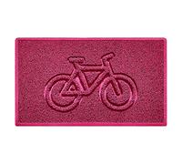 Nicoman Bike Embossed Shape Door Mat Dirt-Trapper Washable Barrier Doormat-(Use Indoor or Sheltered Outdoor)-(75x44cm/29.5x17.3inches,Medium) Pink