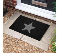 Nicoman Black & Grey Embossed Star Doormat - 60X40Cm