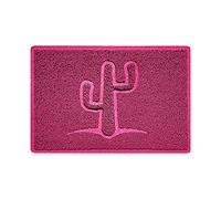 Nicoman Cactus Embossed Shape Door Mat Dirt-Trapper Jet-Washable Doormat-(Use Indoor or Sheltered Outdoor)- (60x40cm/23.6x15.7inches, Small) Pink