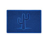 Nicoman Cactus Embossed Shape Door Mat Dirt-Trapper Jet-Washable Doormat-(Use Indoor or Sheltered Outdoor)- (60x40cm/23.6x15.7inches, Small) Blue