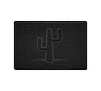Nicoman Cactus Embossed Shape Door Mat Dirt-Trapper Jet-Washable Doormat-(Use Indoor or Sheltered Outdoor)- (60x40cm/23.6x15.7inches, Small) Black