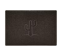 Nicoman Cactus Embossed Shape Door Mat Dirt-Trapper Jet-Washable Doormat-(Use Outdoor ONLY)- (60x40cm/23.6x15.7inches, Small) Brown