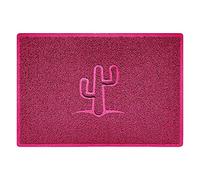 Nicoman Cactus Embossed Shape Door Mat Dirt-Trapper Washable Barrier Doormat-(Use Indoor or Sheltered Outdoor)-(90x60cm/3x2ft,Large) Pink