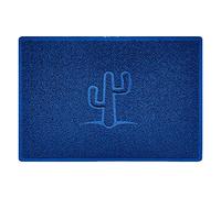 Nicoman Cactus Embossed Shape Door Mat Dirt-Trapper Washable Barrier Doormat-(Use Indoor or Sheltered Outdoor)-(90x60cm/3x2ft,Large) Blue