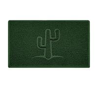 Nicoman Cactus Embossed Shape Door Mat Dirt-Trapper Washable Barrier Doormat-(Use Indoor or Sheltered Outdoor)-(75x44cm/29.5x17.3inches,Medium) Green