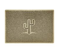 Nicoman Cactus Embossed Shape Door Mat Dirt-Trapper Washable Barrier Doormat-(Use Indoor or Sheltered Outdoor)-(90x60cm/3x2ft,Large) Beige