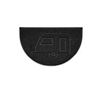 Nicoman Caravan Embossed Halfmoon Spaghetti Indoor/Outdoor Doormat - Black - No (Suitable for Outdoor)
