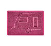 Nicoman CARAVAN Embossed Shape Door Mat Dirt-Trapper Jet-Washable Doormat-(Use Indoor or Sheltered Outdoor)- (60x40cm/23.6x15.7inches, Small) Pink