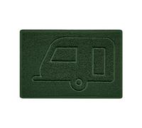 Nicoman CARAVAN Embossed Shape Door Mat Dirt-Trapper Jet-Washable Doormat-(Use Indoor or Sheltered Outdoor)- (60x40cm/23.6x15.7inches, Small) Green