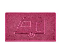 Nicoman CARAVAN Embossed Shape Door Mat Dirt-Trapper Washable Barrier Doormat-(Use Indoor or Sheltered Outdoor)-(75x44cm/29.5x17.3inches,Medium) Pink