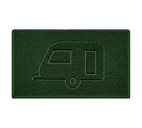Nicoman CARAVAN Embossed Shape Door Mat Dirt-Trapper Washable Barrier Doormat-(Use Indoor or Sheltered Outdoor)-(75x44cm/29.5x17.3inches,Medium) Green