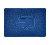 Nicoman CARAVAN Embossed Shape Door Mat Dirt-Trapper Washable Barrier Doormat-(Use Indoor or Sheltered Outdoor)-(90x60cm/3x2ft,Large) Blue