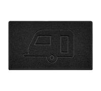Nicoman CARAVAN Embossed Shape Door Mat Dirt-Trapper Washable Barrier Doormat-(Use Indoor or Sheltered Outdoor)-(75x44cm/29.5x17.3inches,Medium) Black