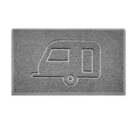 Nicoman CARAVAN Embossed Shape Door Mat Dirt-Trapper Washable Barrier Doormat-(Use Indoor or Sheltered Outdoor)-(75x44cm/29.5x17.3inches,Medium) Grey