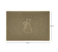 Nicoman "Cat" Embossed Loofah Textured Spaghetti Door Mat - Beige - 90cm x 60cm - Yes (Suitable for Indoors)