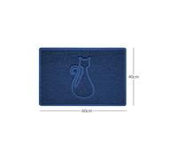 Nicoman "Cat" Embossed Loofah Textured Spaghetti Door Mat - Blue - 60cm x 40cm - Yes (Suitable for Indoors)