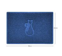 Nicoman "Cat" Embossed Loofah Textured Spaghetti Door Mat - Blue - 90cm x 60cm - Yes (Suitable for Indoors)
