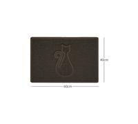 Nicoman "Cat" Embossed Loofah Textured Spaghetti Door Mat - Brown - 60cm x 40cm - No (Suitable for Outdoors)