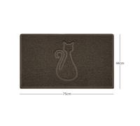 Nicoman CAT Embossed Shape Door Mat Dirt-Trapper Washable Barrier Doormat-(Use Indoor or Sheltered Outdoor)-(75x44cm/29.5x17.3inches,Medium) Brown