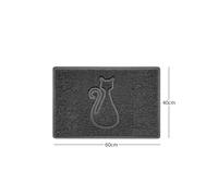 Nicoman "Cat" Embossed Loofah Textured Spaghetti Door Mat - Dark Grey - 60cm x 40cm - Yes (Suitable for Indoors)