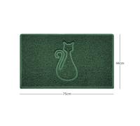 Nicoman "Cat" Embossed Loofah Textured Spaghetti Door Mat - Green - 75cm x 44cm - Yes (Suitable for Indoors)
