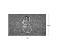 Nicoman CAT Embossed Shape Door Mat Dirt-Trapper Washable Barrier Doormat-(Use Indoor or Sheltered Outdoor)-(75x44cm/29.5x17.3inches,Medium) Grey