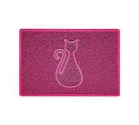 Nicoman CAT Embossed Shape Door Mat Dirt-Trapper Jet-Washable Doormat-(Use Indoor or Sheltered Outdoor)- (60x40cm/23.6x15.7inches, Small) Pink