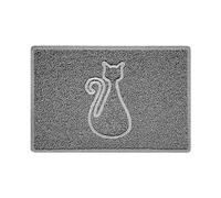 Nicoman CAT Embossed Shape Door Mat Dirt-Trapper Jet-Washable Doormat-(Use Outdoor ONLY)- (60x40cm/23.6x15.7inches, Small) Grey