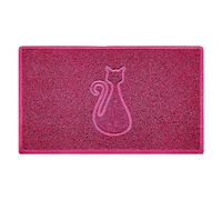 Nicoman CAT Embossed Shape Door Mat Dirt-Trapper Washable Barrier Doormat-(Use Indoor or Sheltered Outdoor)-(75x44cm/29.5x17.3inches,Medium) Pink