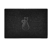 Nicoman CAT Embossed Shape Door Mat Dirt-Trapper Washable Barrier Doormat-(Use Indoor or Sheltered Outdoor)-(90x60cm/3x2ft,Large) Black