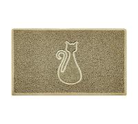 Nicoman CAT Embossed Shape Door Mat Dirt-Trapper Washable Barrier Doormat-(Use Indoor or Sheltered Outdoor)-(75x44cm/29.5x17.3inches,Medium) Beige