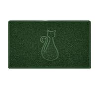 Nicoman CAT Embossed Shape Door Mat Dirt-Trapper Washable Barrier Doormat-(Use Indoor or Sheltered Outdoor)-(75x44cm/29.5x17.3inches,Medium) Green