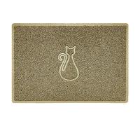 Nicoman CAT Embossed Shape Door Mat Dirt-Trapper Washable Barrier Doormat-(Use Indoor or Sheltered Outdoor)-(90x60cm/3x2ft,Large) Beige