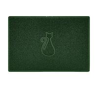 Nicoman CAT Shape Cat Litter Box Mat, Dog Food Feeding Tray Matt, Non-Slip, Easy Clean, Washable(90x60cm,Large),GREEN