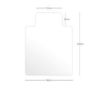 Nicoman Transparent Chair Mat for Hard Floors 120x90cm With a Lip in Clear | Size: 90 cm x 120 cm Nicoman Clear 90 cm x 120 cm