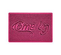 Nicoman COME-IN Embossed Shape Door Mat Dirt-Trapper Jet-Washable Doormat-(Use Indoor or Sheltered Outdoor)- (60x40cm/23.6x15.7inches, Small) Pink