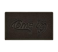Nicoman COME-IN Embossed Shape Door Mat Dirt-Trapper Jet-Washable Doormat-(Use Outdoor ONLY)- (75x44cm/29.5x17.3inches, Medium) Brown