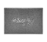 Nicoman COME-IN Embossed Shape Door Mat Dirt-Trapper Washable Barrier Doormat-(Use Indoor or Sheltered Outdoor)-(90x60cm/3x2ft,Large) Grey