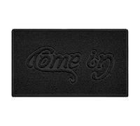 Nicoman COME-IN Embossed Shape Door Mat Dirt-Trapper Washable Barrier Doormat-(Use Indoor or Sheltered Outdoor)-(75x44cm/29.5x17.3inches,Medium) Black