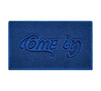 Nicoman COME-IN Embossed Shape Door Mat Dirt-Trapper Washable Barrier Doormat-(Use Indoor or Sheltered Outdoor)-(75x44cm/29.5x17.3inches,Medium) Blue