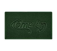 Nicoman COME-IN Embossed Shape Door Mat Dirt-Trapper Washable Barrier Doormat-(Use Indoor or Sheltered Outdoor)-(75x44cm/29.5x17.3inches,Medium) Green