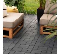 Nicoman Composite Interlocking Decking Deck Tiles Diy Easy Fit Outdoor Patio, Balcony, Roof Terrace 30Cm X 30Cm - Pack Of 10 Tiles