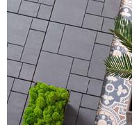 Nicoman Composite Interlocking Mosaic Decking Tiles Light Grey 30Cm X 30Cm - Pack Of 10 Tiles