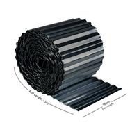 Nicoman Corrugated Metal Garden Border Roll - 5m / 6m / 12m Long Rolls - Black - 5m