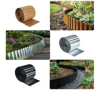 Nicoman Corrugated Metal Garden Border Roll - 5m / 6m / 12m Long Rolls - Black - 6m